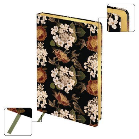 Ежедневник недатированный A5 136л. Greenwich Line "Night garden. Dark olive" кожзам, тон. блок RE-ENA5_44975