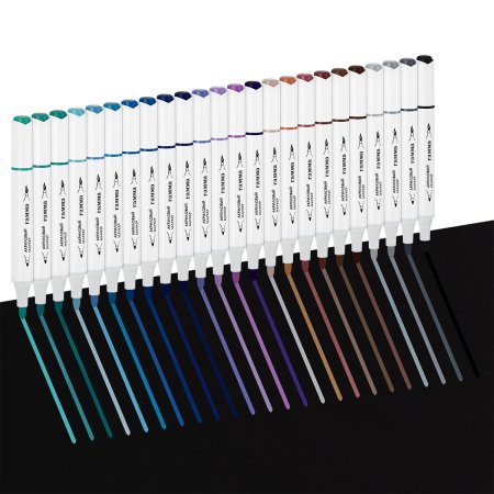 Маркеры акриловые ГАММА "Классические", 48 цв., двусторонние кисть и пуля, пластик.бокс RE-15062025_48