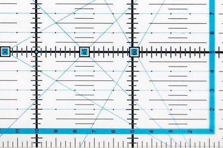 Линейка для пэчворка GAMMA пластик 10 x 45 см в пакете QRL-07