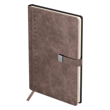 Ежедневник недатированный A5 136л. BG "Scale. Taupe"кожзам, твердый переплет, магнитная застежка, карман RE-DuA5_61350