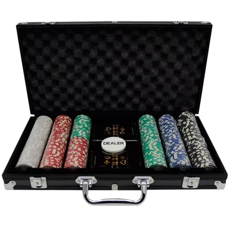 Набор для покера из 300 фишек с номиналом Фабрика Покера в черном кейсе MAGCPPS300B