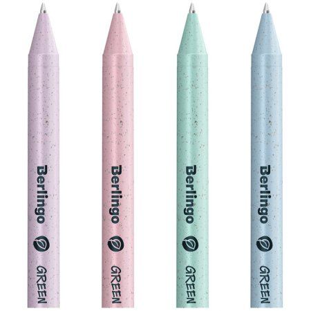 Ручка шариковая автоматическая Berlingo "Green Series" синяя, 0.7 мм, корпус ассорти RE-CBm_70235