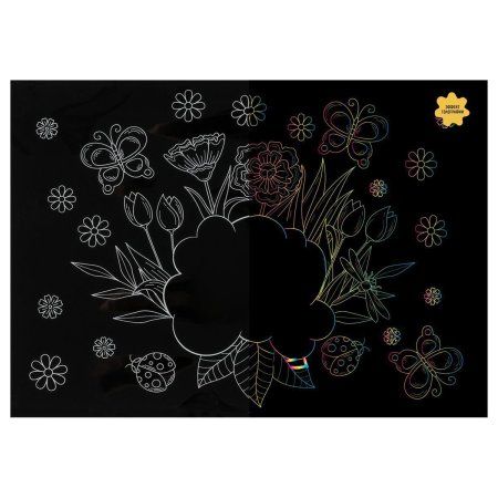 Гравюра с голографическим эффектом ТРИ СОВЫ А5 "Открытка. Цветы" RE-GA5_49957