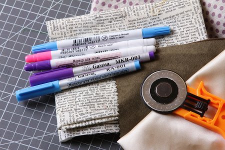 Маркер двухсторонний смывающийся для ткани GAMMA голубой RA-002