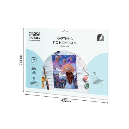 Картина по номерам на картоне ТРИ СОВЫ "Воздушные шары" 30 x 40 см с акриловыми красками и кистям RE-КК_44053
