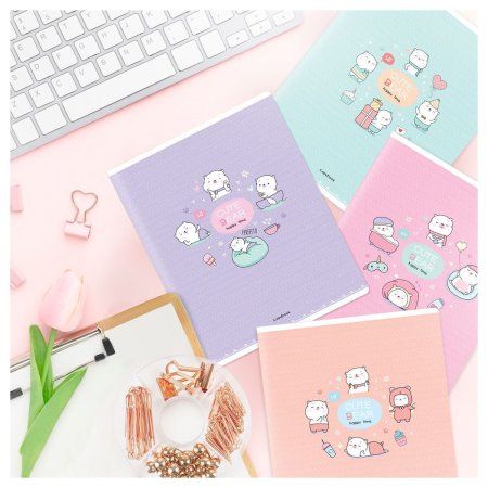 Тетрадь 48л. A5 клетка MESHU "Happy time" матовая ламинация, выборочный УФ-лак RE-MS_43126