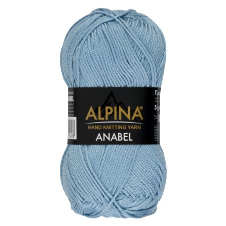 Пряжа ALPINA Anabel 100% мерсеризованный хлопок 1 х 50 г 120 ± 6 м №086 серо-голубой ALP-ANA-086
