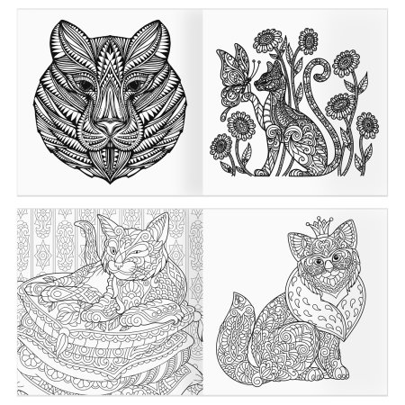 Раскраска для взрослых 228 x 228 мм ТРИ СОВЫ "Антистресс-терапия. Такие разные кошки" 64 стр., склейка RE-Pск64_63513