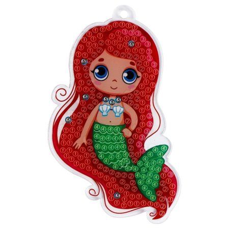 Алмазная мозаика, брелок ТРИ СОВЫ "Русалочка" картонный конверт RE-АМБ_48256