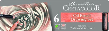 Набор масляных карандашей CRETACOLOR Oil Pencils 6 шт, мет.пенал CR40007