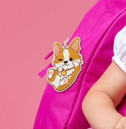 Кристальная (алмазная) мозаика ФРЕЯ подвеска "Собачка" 9.5 х 10 см ALVP-028