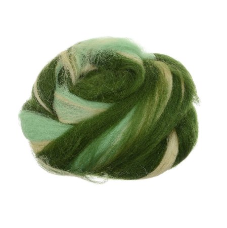 Шерсть для валяния GAMMA 100% полутонкая шерсть 50 г з.яблоко/морские водоросли/липа MY-050-6111