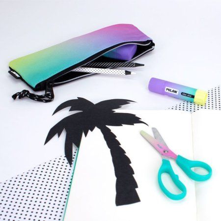 Пенал 1 отделение MILAN Sunset 23 x 9 x 1.5 см, плоский, черный, градиент ML-081118SNK1