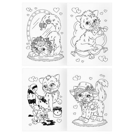 Раскраска А4 ТРИ СОВЫ "Кошечки-модницы" 8 стр. RE-РА4_56222