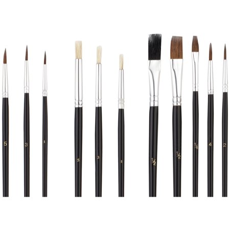 Набор кистей ArtSpace 15 шт пони, щетина, плоские, круглые, блистер RE-SB_3298