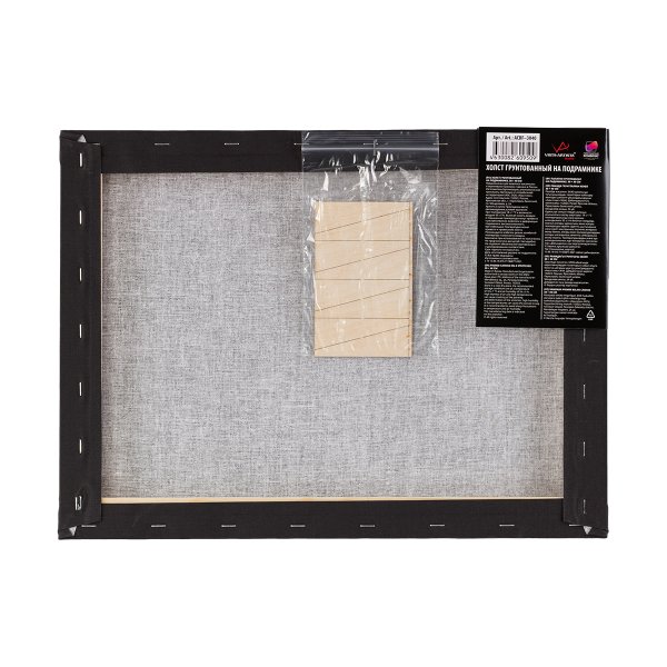 Холст грунтованный на подрамнике VISTA-ARTISTA 100% хлопок 30 х 40 см 240 г/м2 PERESLAVL BLACK EDITION мелкозернистый ACBF-3040