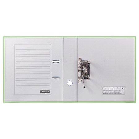 Папка-регистратор A4 OfficeSpace 70 мм, бумвинил, с карманом на корешке, фисташковая RE-289633