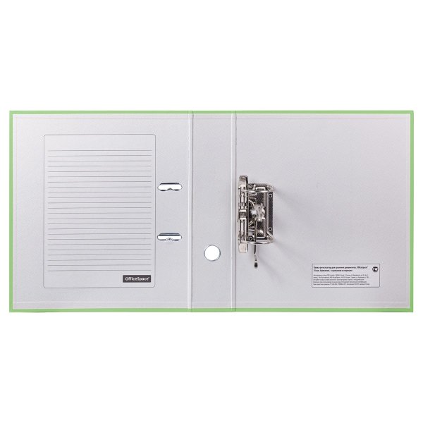 Папка-регистратор A4 OfficeSpace 70 мм, бумвинил, с карманом на корешке, фисташковая RE-289633