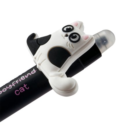 Ручка гелевая стираемая автоматическая MESHU "Funny cats" синяя, 0.5 мм, корпус ассорти, с топпером RE-MS_55627