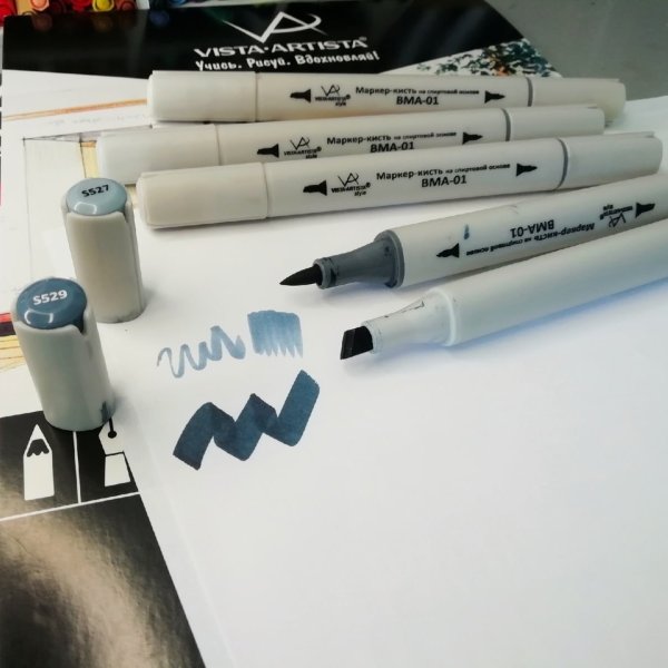 Маркер-кисть на спиртовой основе VISTA-ARTISTA Style 0.7-7 мм 1 шт перо круглое/скошенное BMA-01
