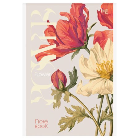 Блокнот A5 80л. BG "Цветы" на скрепке RE-Б5ск80_09436