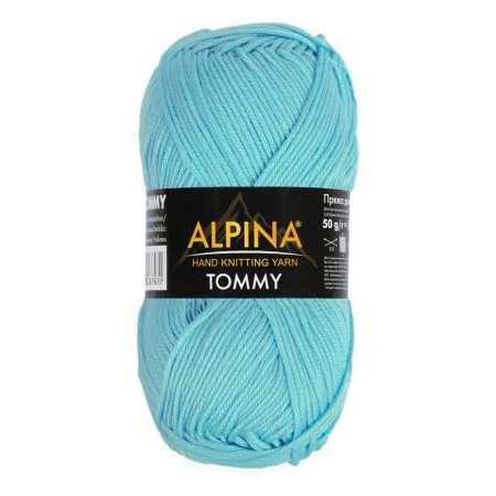 Пряжа ALPINA Tommy 100% микнес 1 х 50 г 130 ± 10 м №029 св. бирюзовый ALP-TOM-029