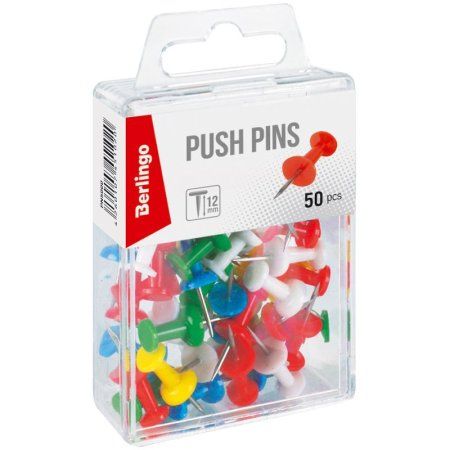 Кнопки силовые Berlingo 50 шт ассорти, пласт. упак., европодвес RE-PN5000