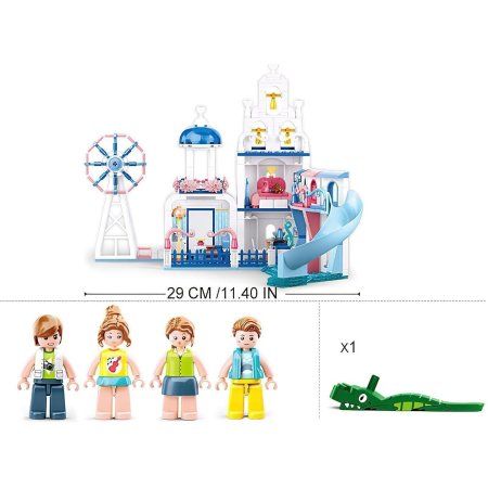 Конструктор Розовая Мечта "Дом с бассейном" 446 деталей SIM-6958142