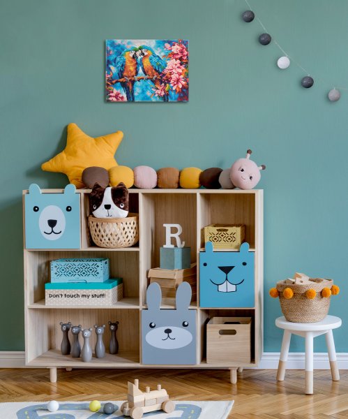 Кристальная (алмазная) мозаика ФРЕЯ на подрамнике "Попугаи Ара" 40 х 30 см ALPD-283