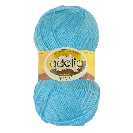 Пряжа ADELIA Tina 100% акрил 1 x 100 г 308 ± 10 м №049 св.бирюза ADE-TIN-049