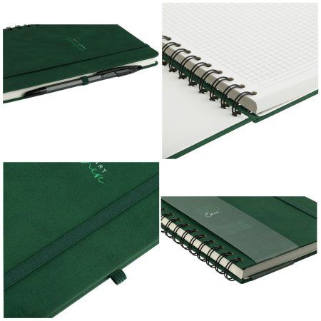 Записная книжка А5 96л. Greenwich Line "Just start. Green" кожзам, на гребне, твердая обложка, тиснение фольгой, с петлей для ручки RE-NA5с_51430