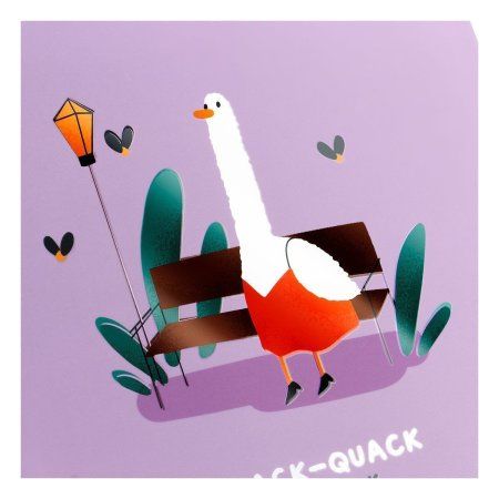 Записная книжка 170 x 170 мм 40л. MESHU "Quack-Quack" 80 г/м2 на скрепке, soft-touch, выб. УФ-лак, без линовки RE-MS_53372