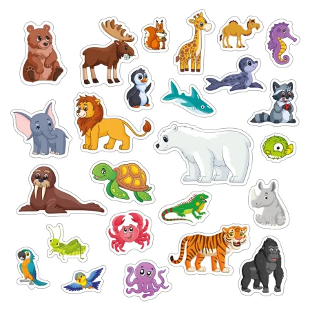 Книга: Книга с липучками. Дикие животные ROS-62389 Книга: Книга с липучками. Дикие животные ROS-62389