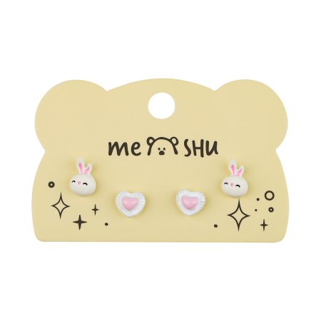 Серьги MESHU "Cuteness" бижутерия, 2 пары, европодвес RE-MS_60700