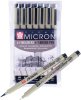 Набор капиллярных ручек SAKURA Pigma Micron Gold Limited Edition 6 шт (0.2, 0.3, 0.35, 0.4, 0.45, 0.5 мм) Черный MPPOXSDKB6YOS