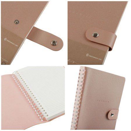 Записная книжка А5 96л. Greenwich Line "Shimmer. Dusty pink" ЛАЙТ, кожзам, скрытый гребень, блок в линию RE-NA5_51418