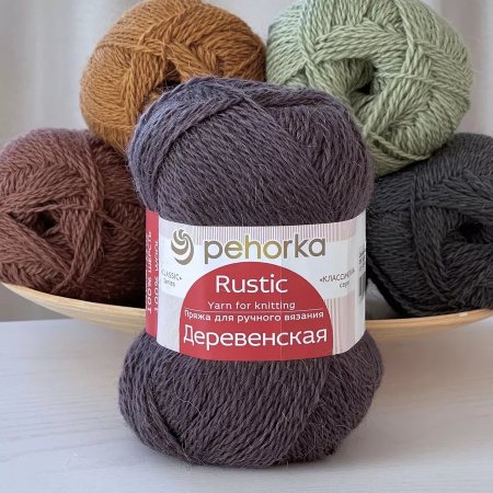 Пряжа Пехорская ПТ "Деревенская" 100% шерсть 100 г 250 м