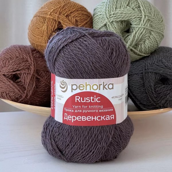Пряжа Пехорская ПТ "Деревенская" 100% шерсть 100 г 250 м