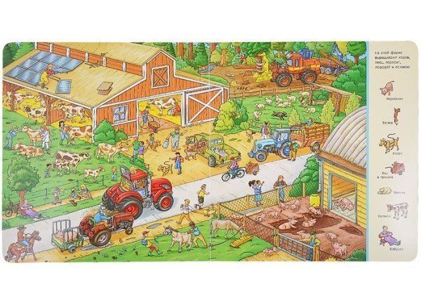 Книга: В деревне. Виммельбух «Найди и покажи» ROS-39021