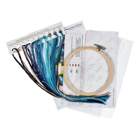 Набор для вышивания PANNA Живая картина. Бабочка. Морфо адонис 13 х 13 см JK-2235