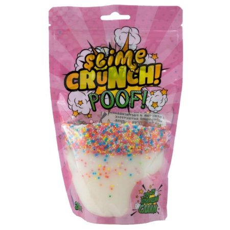 Слайм Slime "Crunch-Slime. Poof" белый с пенопласт.шариками с ароматом манго 200 г дой-пак AS-S130-28