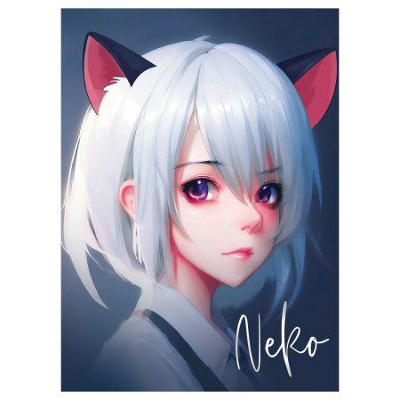 Блокнот А5 50л. MESHU "Neko" на отрывной склейке, матовая ламинация, тиснение фольгой RE-MS_54401