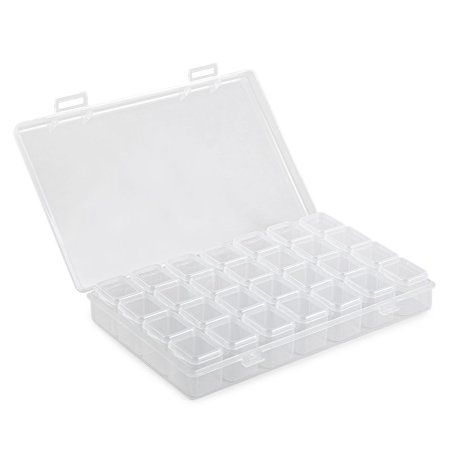 Органайзер для бисера с ячейками 28 шт GAMMA пластик 10.6 x 17.5 x 2.6 см прозрачный ОМ-028