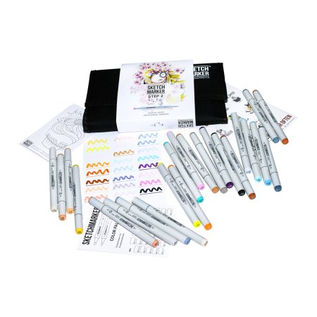 Набор маркеров SKETCHMARKER Step 2 24 шт для начинающих + сумка органайзер MPSM-24STEP2