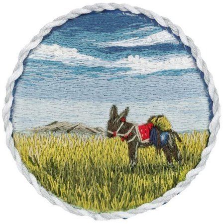 Набор для вышивания PANNA Живая картина. Брошь. Ослик в прерии JK-2184