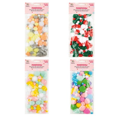 Помпоны HOBBIUS MIX 108 шт №04 SKPB-04