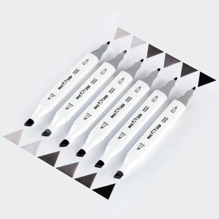 Набор маркеров для скетчинга MESHU 06 цв теплые серые цвета RE-MS_38248