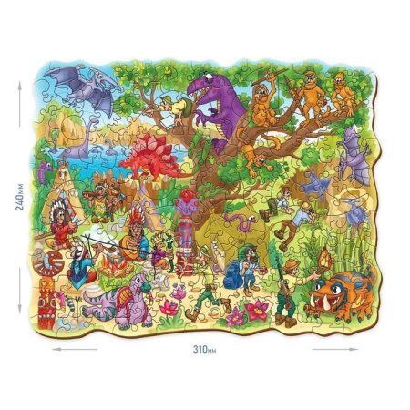 Фигурный деревянный пазл "FUN ART collection" Затерянный мир MAG8339