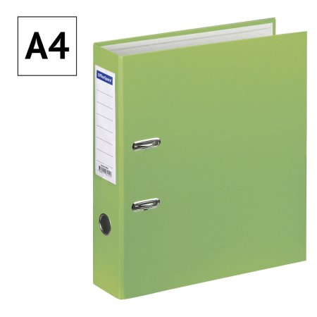Папка-регистратор A4 OfficeSpace 70 мм, бумвинил, с карманом на корешке, фисташковая RE-289633