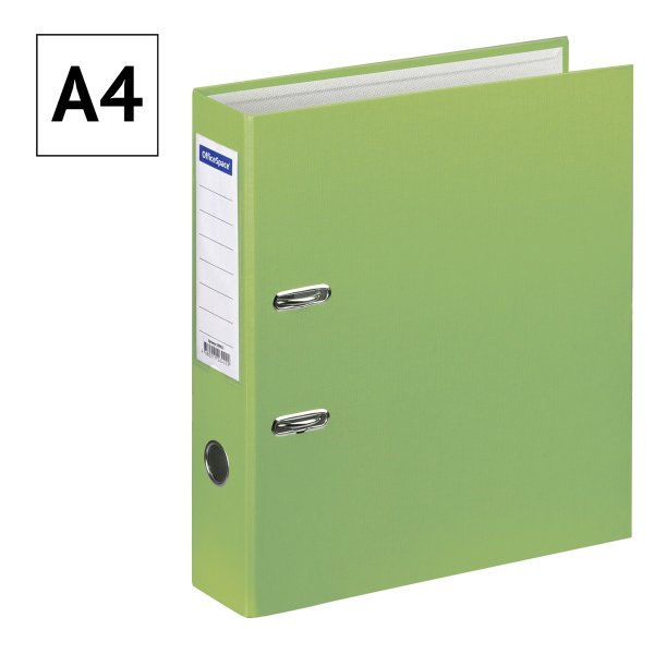 Папка-регистратор A4 OfficeSpace 70 мм, бумвинил, с карманом на корешке, фисташковая RE-289633